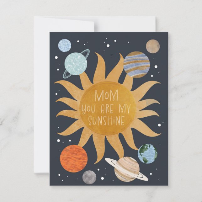Cartes Pour Fêtes Annuelles Maman tu es mon Soleil (Devant)
