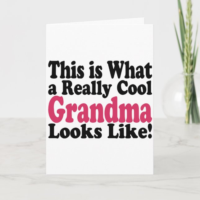 Cartes Pour Fêtes Annuelles Mamie Cool (Devant)