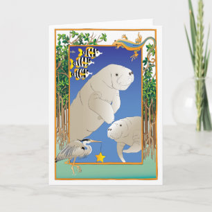 Cartes Pour Fêtes Annuelles Manatee Holiday
