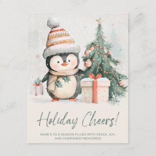 Cartes Pour Fêtes Annuelles Manchot de la joie des Fêtes