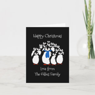 Cartes Pour Fêtes Annuelles Manchot de Noël personnalisé