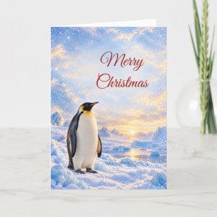 Cartes Pour Fêtes Annuelles Manchot empereur de Noël Antarctique