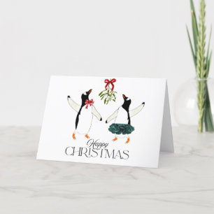 Cartes Pour Fêtes Annuelles Manchots de Noël dansant