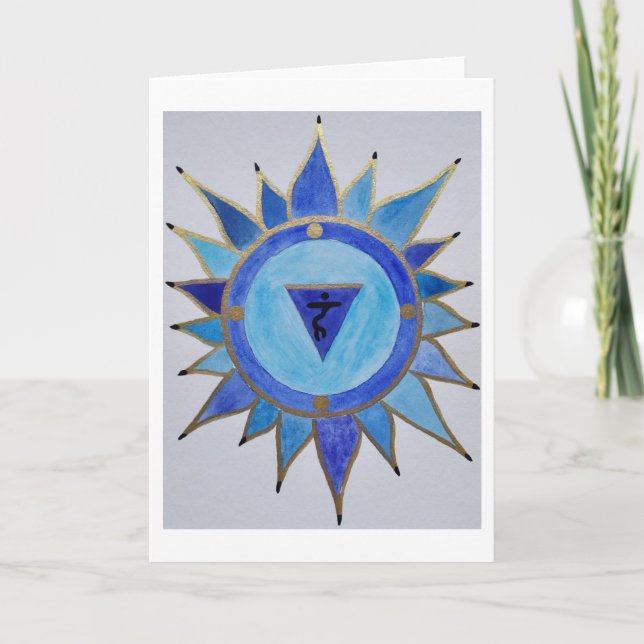 Cartes Pour Fêtes Annuelles Mandala bleu (Devant)