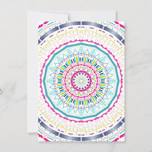 Cartes Pour Fêtes Annuelles mandala coloré (Devant)