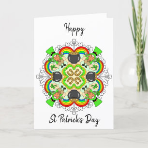 Cartes Pour Fêtes Annuelles Mandala de la Saint Patrick personnalisée