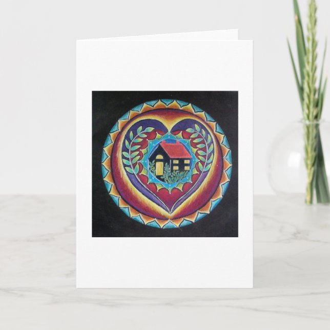 Cartes Pour Fêtes Annuelles Mandala en fleurs (Devant)