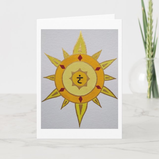 Cartes Pour Fêtes Annuelles Mandala jaune (Devant)