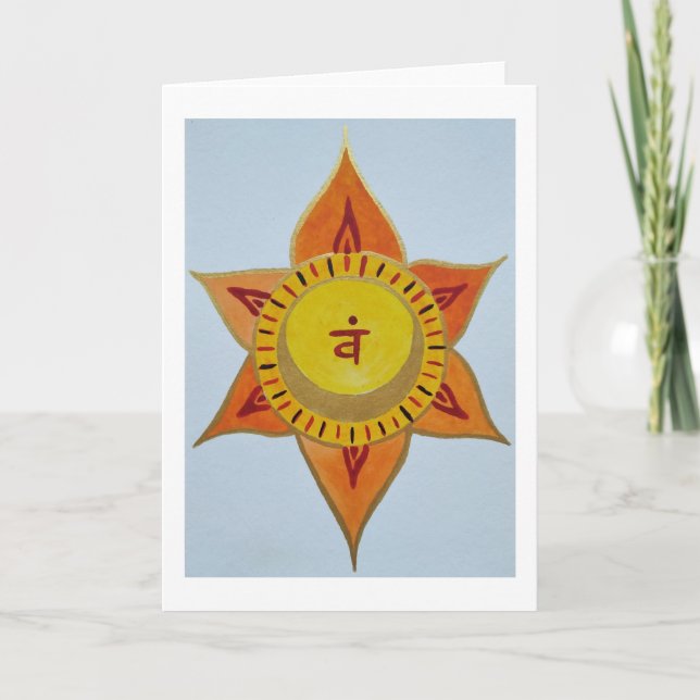 Cartes Pour Fêtes Annuelles Mandala orange (Devant)