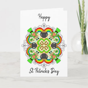 Cartes Pour Fêtes Annuelles Mandala personnalisé de la Saint-Patrick