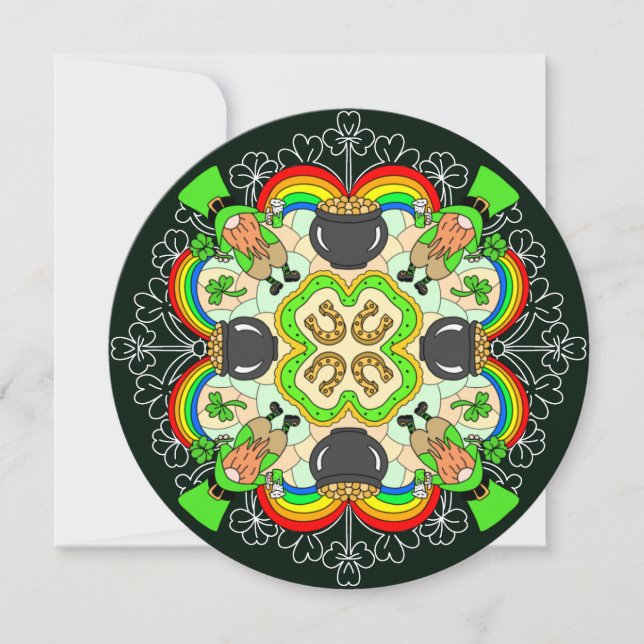 Cartes Pour Fêtes Annuelles Mandala personnalisée pour la Saint-Patrick (Devant)