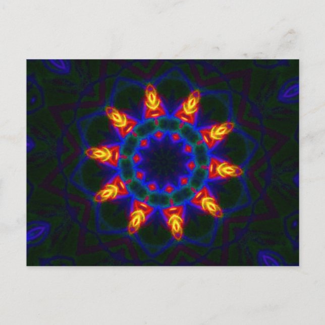 Cartes Pour Fêtes Annuelles Mandala Postcard - Message du Joyeux Nouvel An (Devant)
