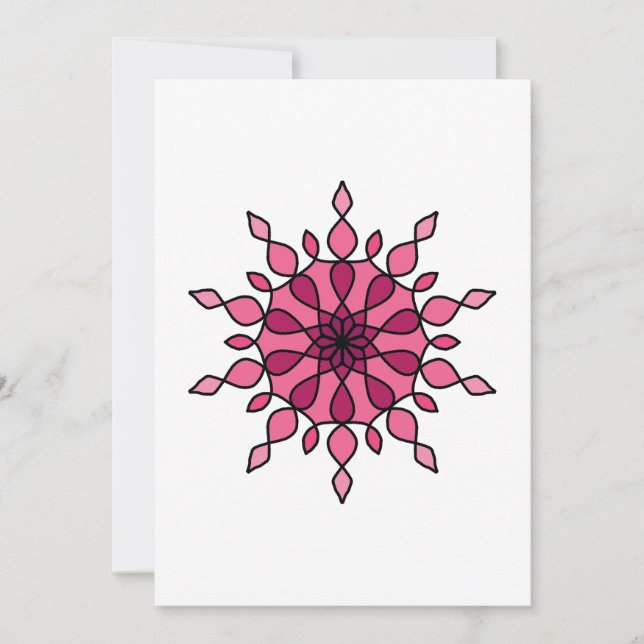Cartes Pour Fêtes Annuelles Mandala rose (Devant)