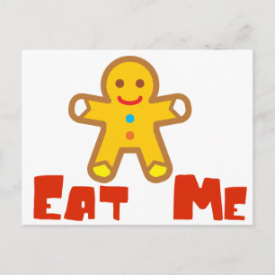 Cartes Pour Fêtes Annuelles Mange-moi Gingerbread homme Humour de Noël