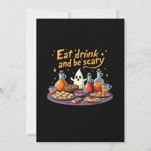 Cartes Pour Fêtes Annuelles Manger, boire et être effrayant Halloween Drôle et