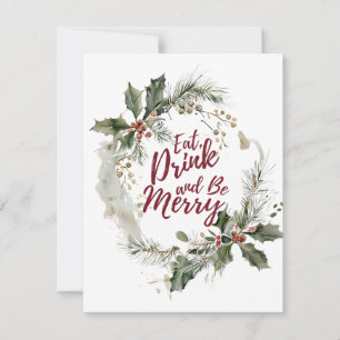 Cartes Pour Fêtes Annuelles Manger, boire et se réjouir