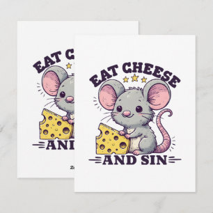 Cartes Pour Fêtes Annuelles Manger du fromage et pécher