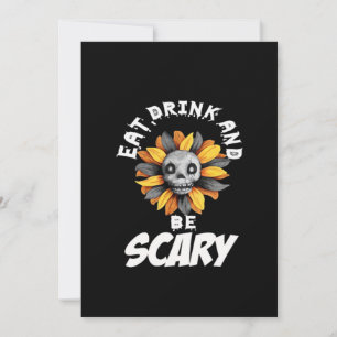Cartes Pour Fêtes Annuelles Mangez, Buvez Et Soyez Effrayé Drôle Tendance