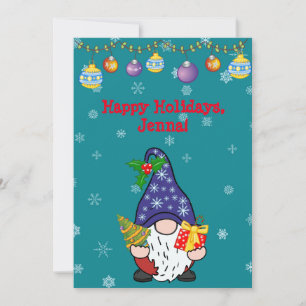 Cartes Pour Fêtes Annuelles Mangez, Buvez et soyez Gnomie