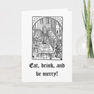 Cartes Pour Fêtes Annuelles Mangez, buvez, et soyez joyeux !