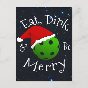 Cartes Pour Fêtes Annuelles Mangez Dink et Joyeux Noël Pickleball