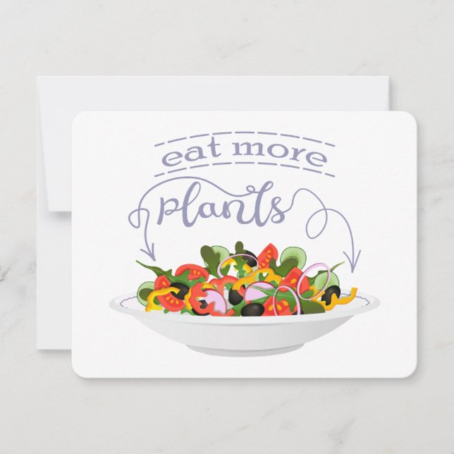 Cartes Pour Fêtes Annuelles Mangez plus de plantes frais motivation salade let (Devant)