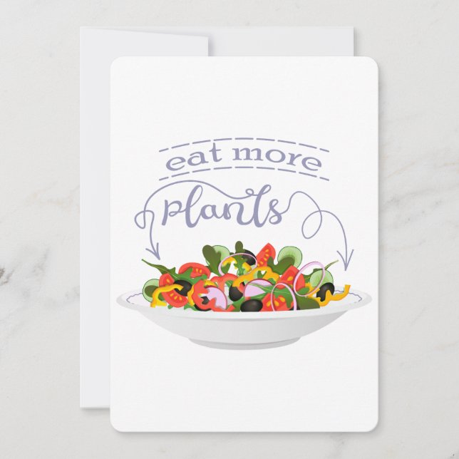 Cartes Pour Fêtes Annuelles Mangez plus de plantes frais motivation salade let (Devant)