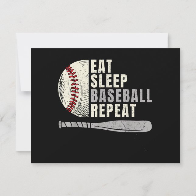 Cartes Pour Fêtes Annuelles Mangez Sleep Baseball Répéter Funny Baseball Playe (Devant)