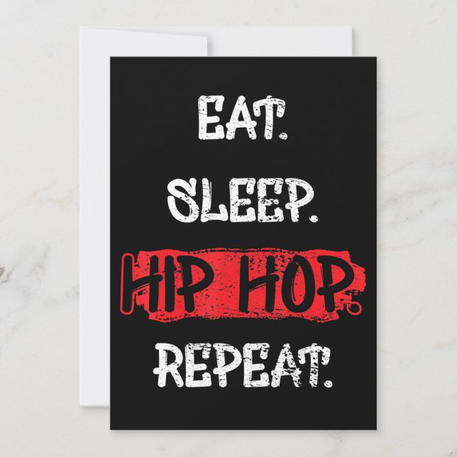 Cartes Pour Fêtes Annuelles Mangez Sleep Hip hop Répétez Old School Rap 90s Ca (Devant)