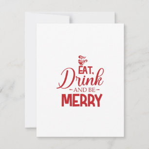 Cartes Pour Fêtes Annuelles Mangez Un Verre Et Soyez Joyeux
