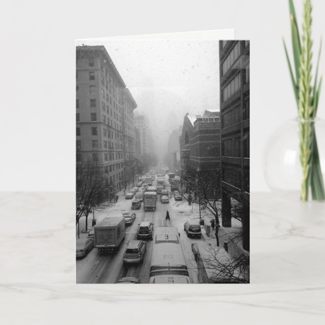 Cartes Pour Fêtes Annuelles Manhattan Hiver (Devant)