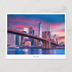 Cartes Pour Fêtes Annuelles Manhattan skyline, New York Holiday Postcard