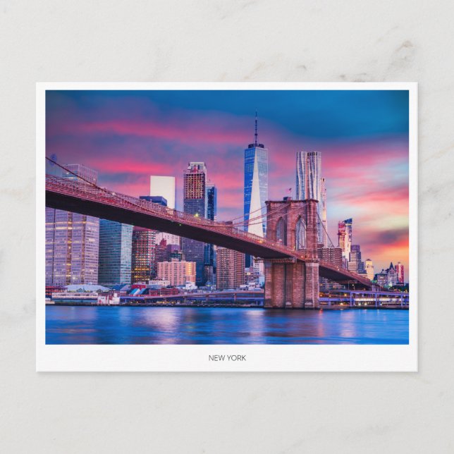 Cartes Pour Fêtes Annuelles Manhattan skyline, New York Holiday Postcard (Devant)