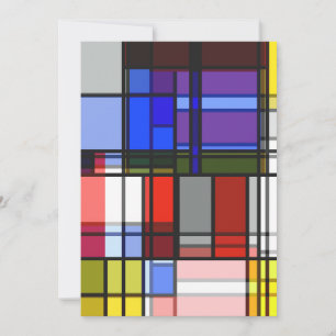 Cartes Pour Fêtes Annuelles Manic Mondrian Style Retro Composition des couleur