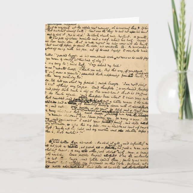 Cartes Pour Fêtes Annuelles Manuscrit original de Christmas Carol (Devant)
