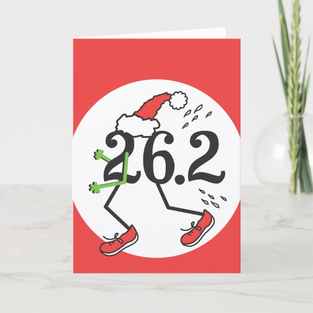 Cartes Pour Fêtes Annuelles Marathoner de coureur (Devant)