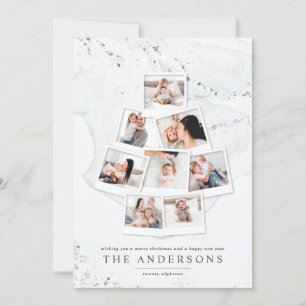 Cartes Pour Fêtes Annuelles Marbre sapin de Noël multi photo vacances