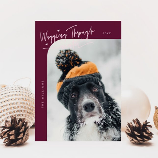 Cartes Pour Fêtes Annuelles Marche à travers l'hiver canneberge de chien Noël (Créateur téléchargé)