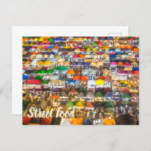 Cartes Pour Fêtes Annuelles Marché alimentaire de rue Rod Fai Bangkok Thaïland