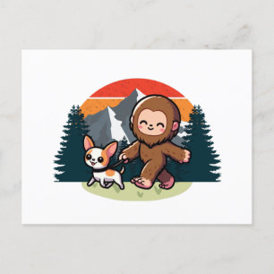 Cartes Pour Fêtes Annuelles Marche de Bigfoot mignonne Chihuahua mignonne