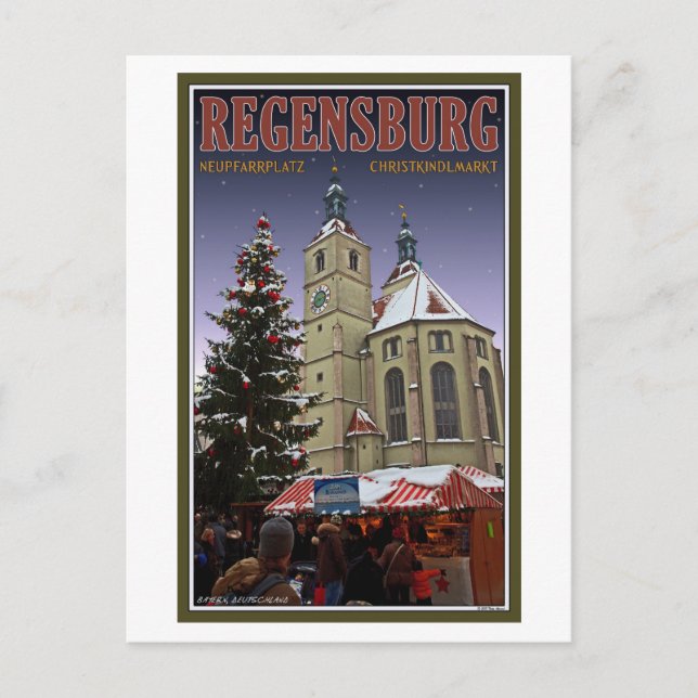 Cartes Pour Fêtes Annuelles Marché de Noël de Regensburg Neupfarrplatz (Devant)