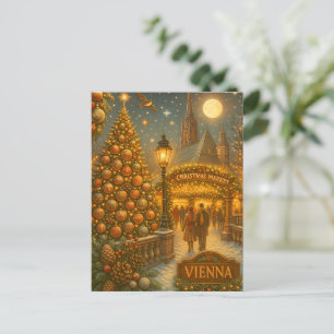 Cartes Pour Fêtes Annuelles Marché de Noël de Vienne Art de voyage des fêtes v