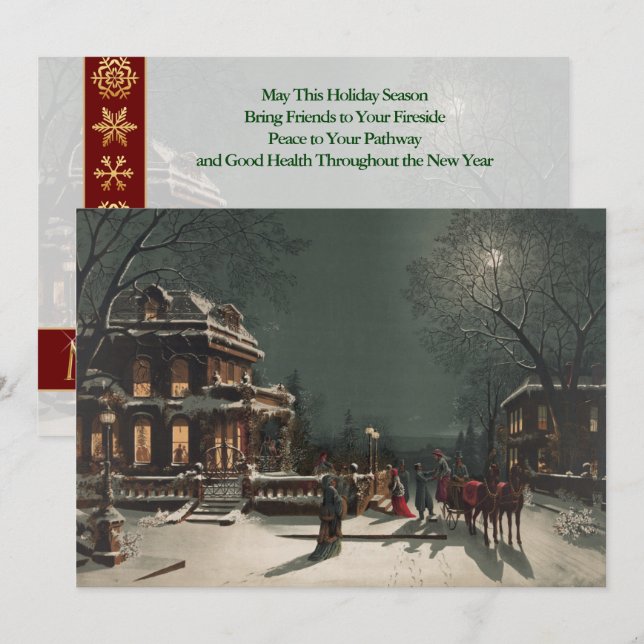 Cartes Pour Fêtes Annuelles Marche de nuit de Noël Customisée Noël (Devant / Derrière)