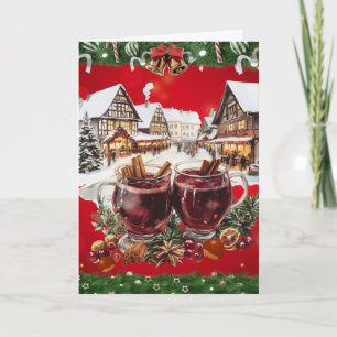 Cartes Pour Fêtes Annuelles Marché vintage européen de noël