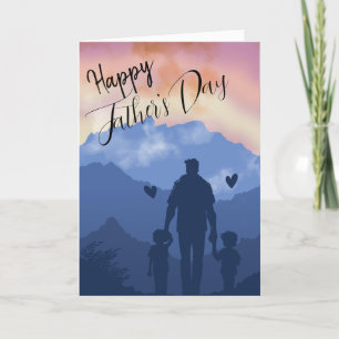 Cartes Pour Fêtes Annuelles Marcher sur le chemin de la vie avec papa : la fêt