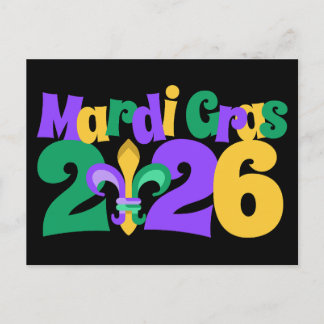 Cartes Pour Fêtes Annuelles Mardi Gras 2026 fleur-de-lis