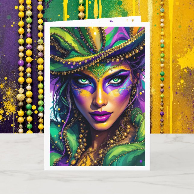 Cartes Pour Fêtes Annuelles Mardi Gras Ajouter Votre Signature Salutation (Créateur téléchargé)