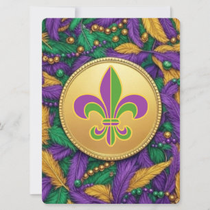 Cartes Pour Fêtes Annuelles Mardi Gras Fleur de lis