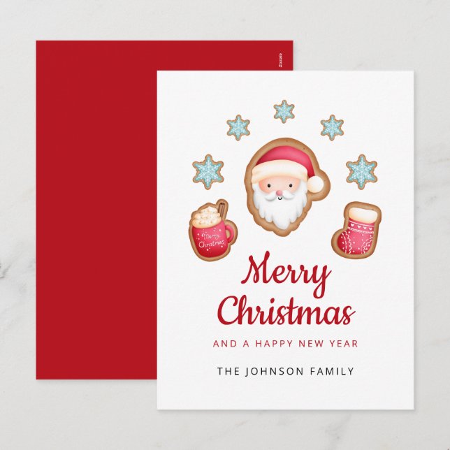 Cartes Pour Fêtes Annuelles Mare Santa Claus Joyeux Noël (Devant / Derrière)
