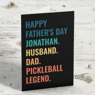 Cartes Pour Fêtes Annuelles Mari Légende de Pickleball Papa Cadeau personnalis
